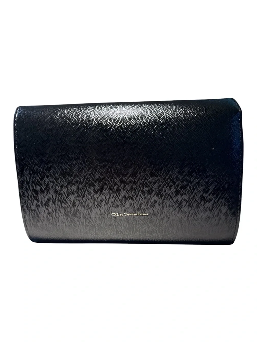 Christian Lacroix Paris Caviar Clutch with Detachable Chain – Black | NWT